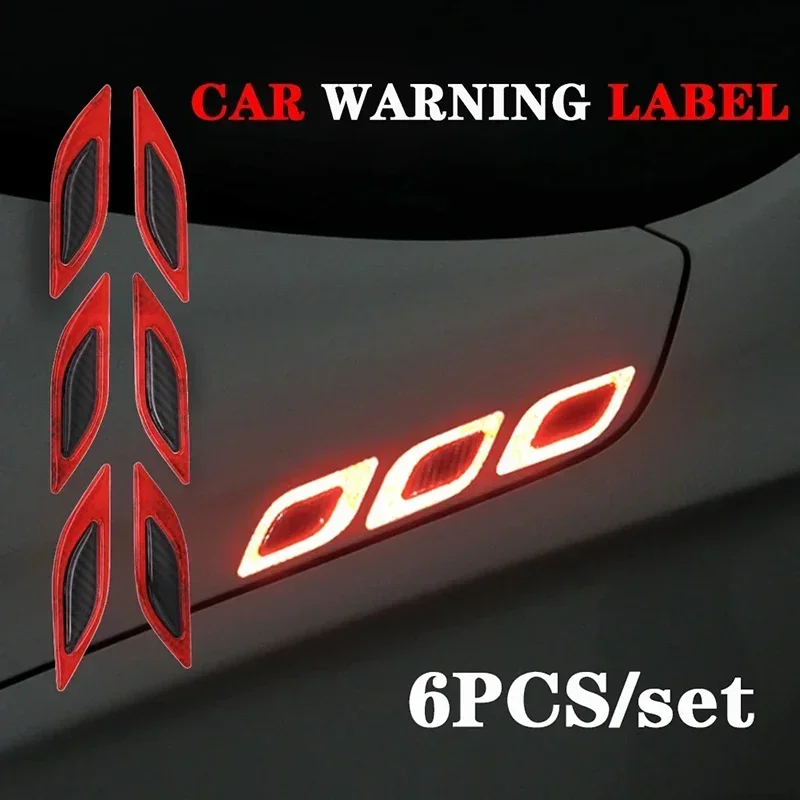 Car Accessories Exterior - 6pcs/Set Car Reflective Stickers Anti-Scratch Safety