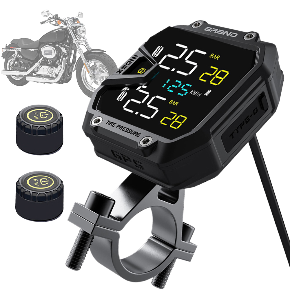 Tire Pressure Monitor - Motorcycle TPMS Real-Time Bike Air Pressure