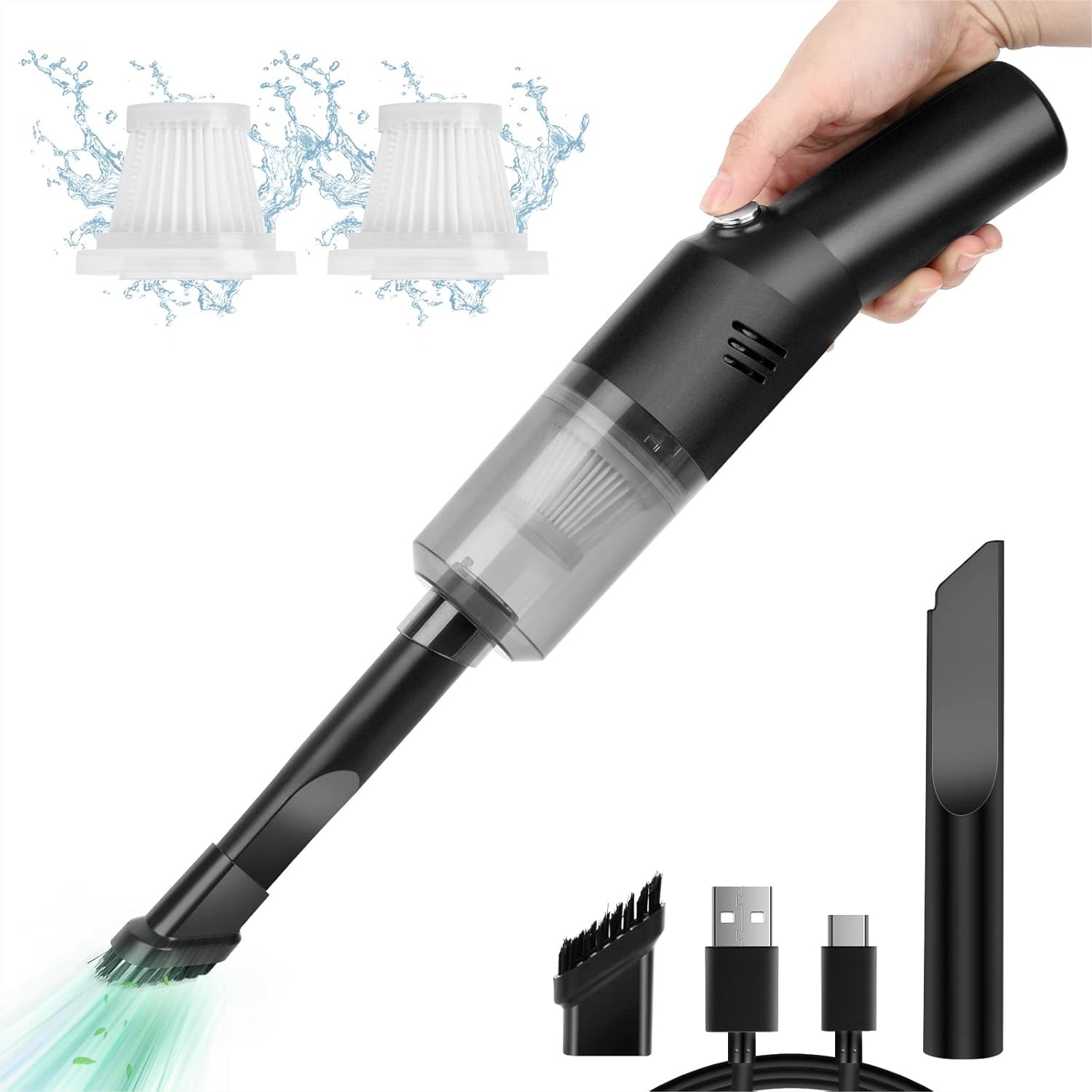 Car Vacuum Cleaner - Portable Mini Car Vacuum Cleaner, Cordless