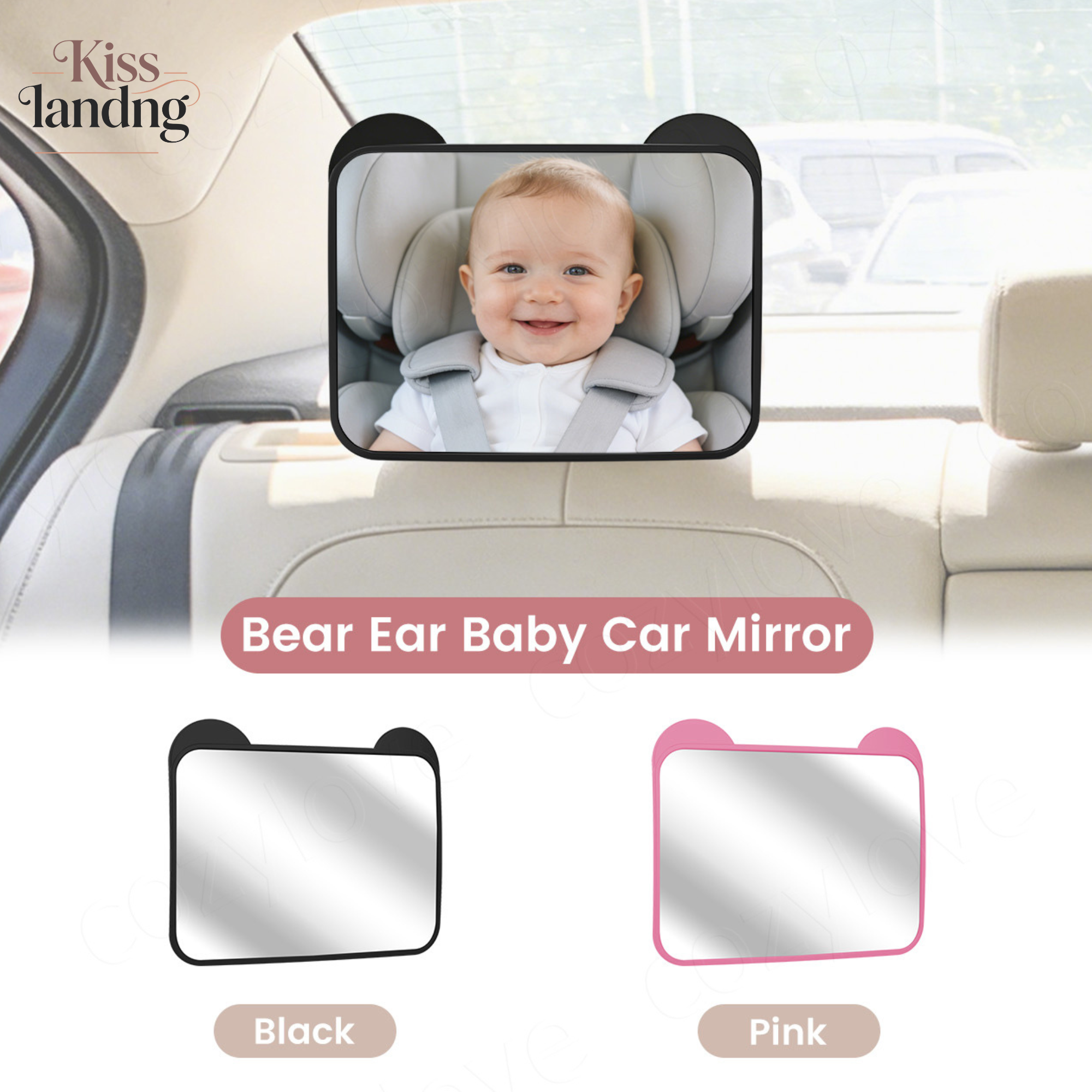 Cute Bear Ear Baby Car Mirror  - Car Blind Spot Mirror review and price
