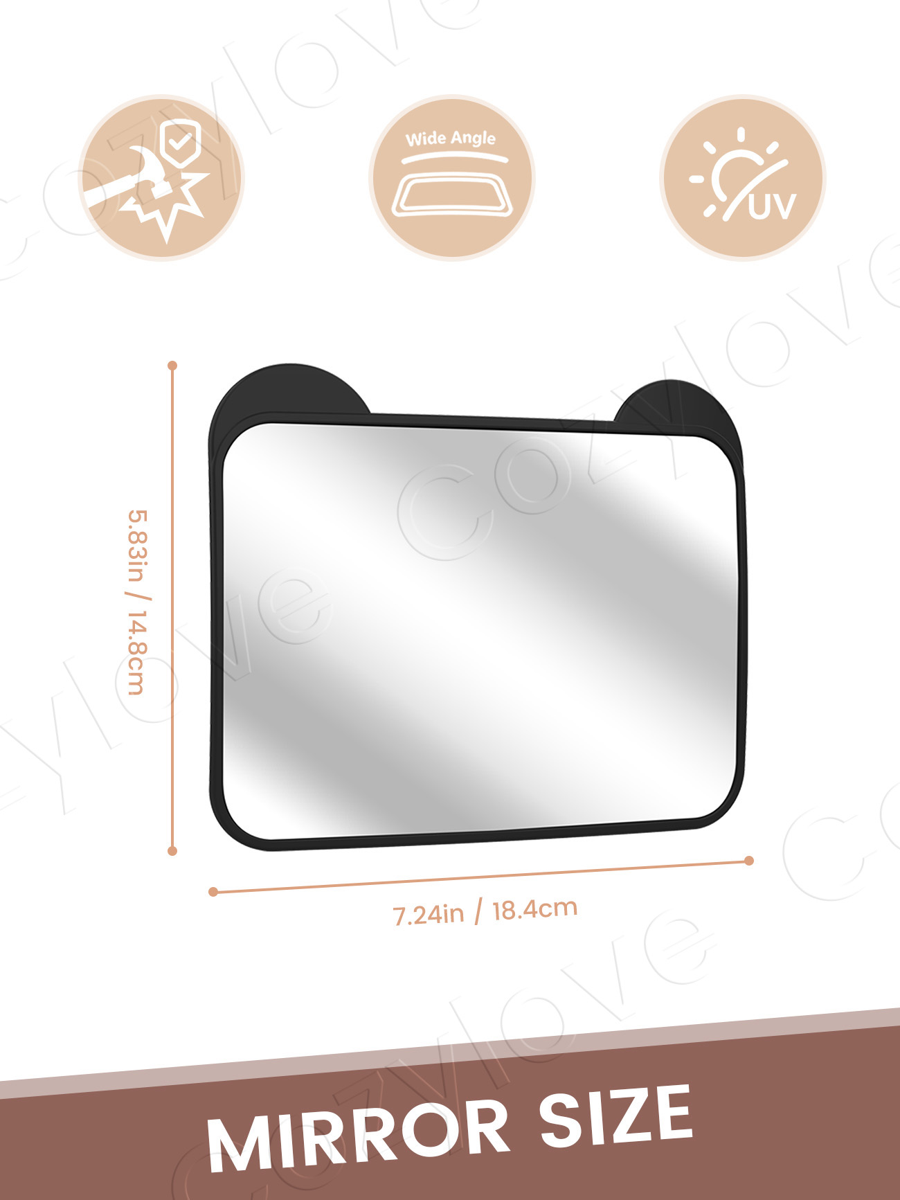 Cute Bear Ear Baby Car Mirror  - Car Blind Spot Mirror review and price