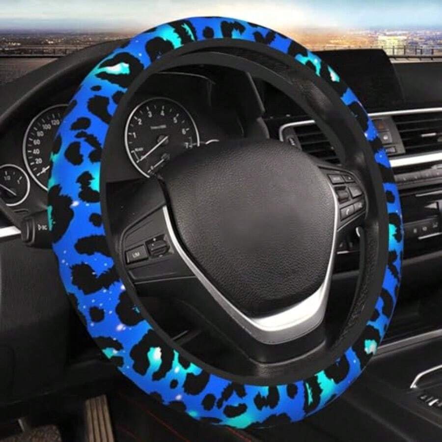 Blue Leopard Print Steering Wh - Car Accessories For Steering Wheel review and price