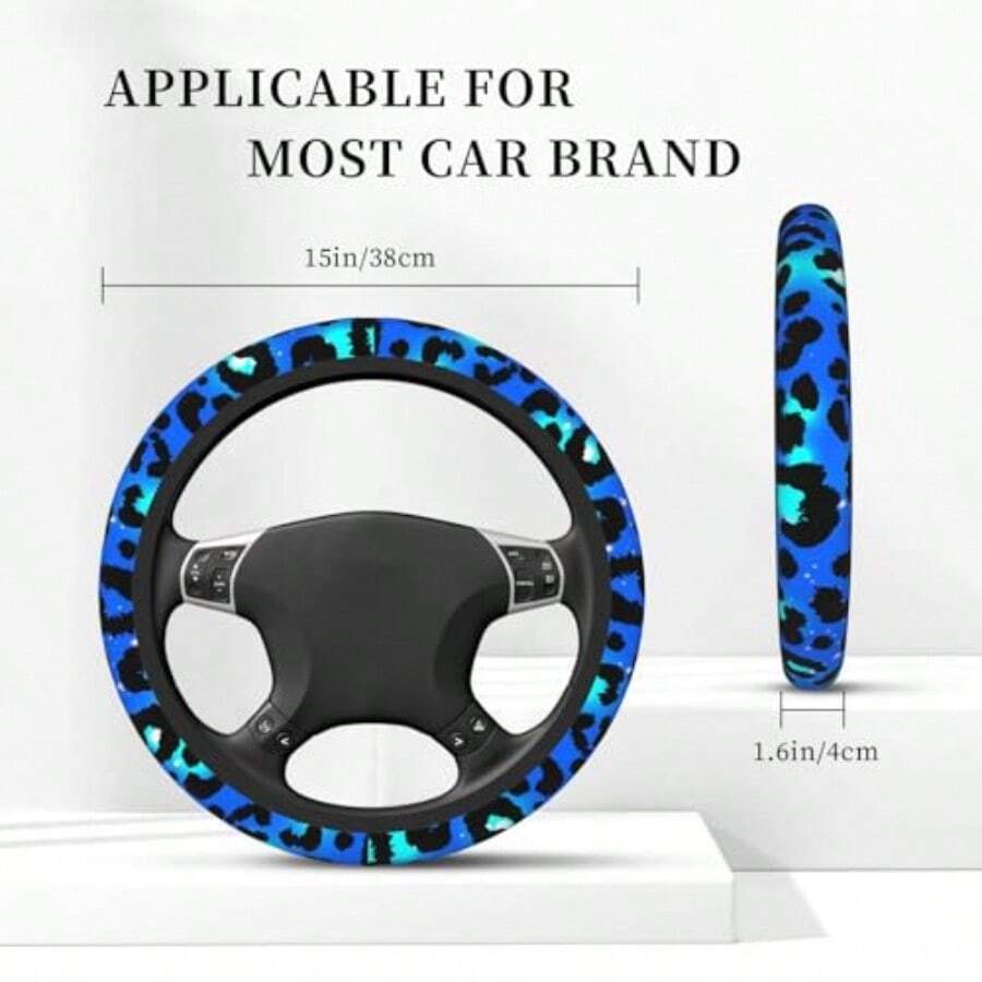 Blue Leopard Print Steering Wh - Car Accessories For Steering Wheel review and price