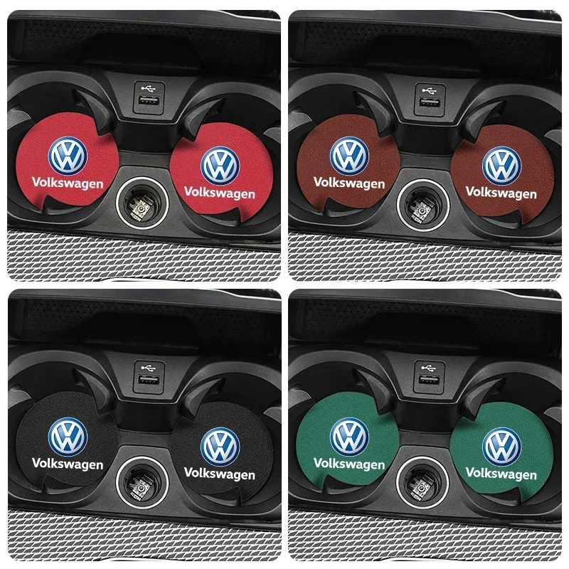 2Pcs Car Water Cup Mat Suede N - Car Accessories Logo review and price