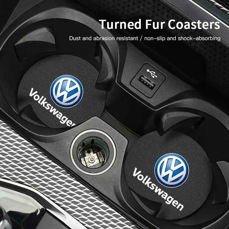 2Pcs Car Water Cup Mat Suede N - Car Accessories Logo review and price