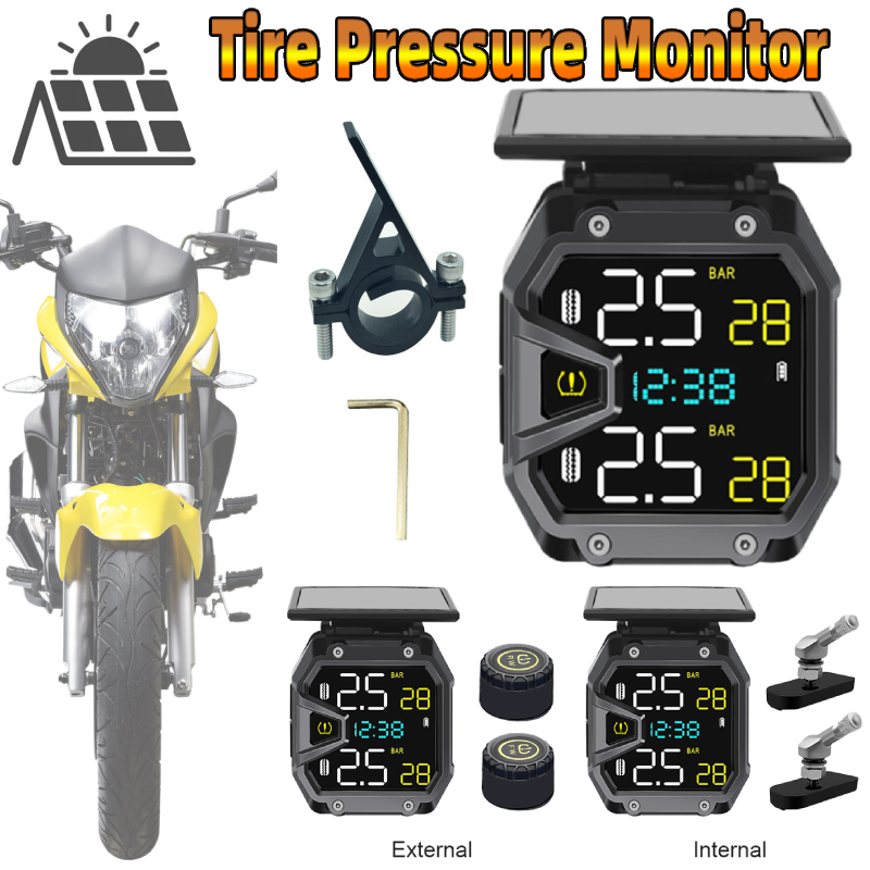 Motorcycle TPMS Solar Power Bi - Tire Pressure Monitor review and price