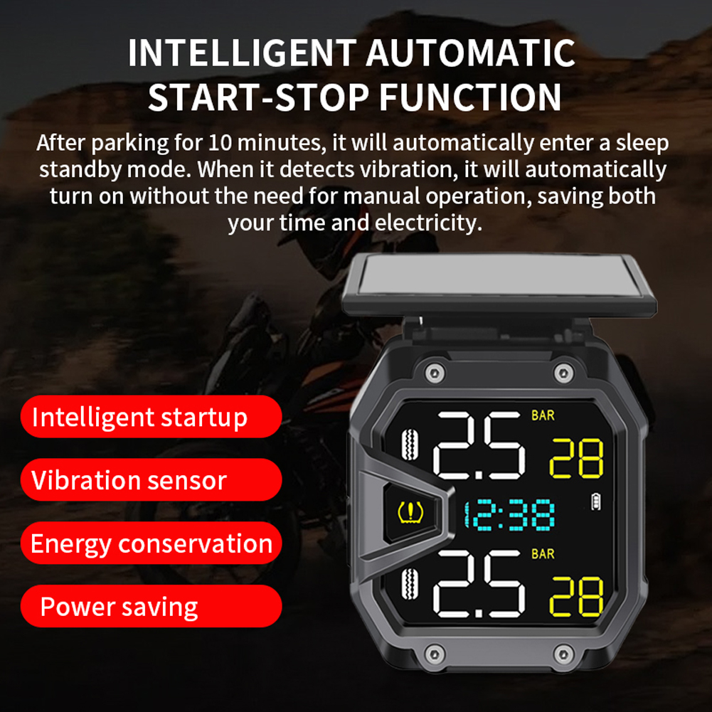 Motorcycle TPMS Solar Power Bi - Tire Pressure Monitor review and price