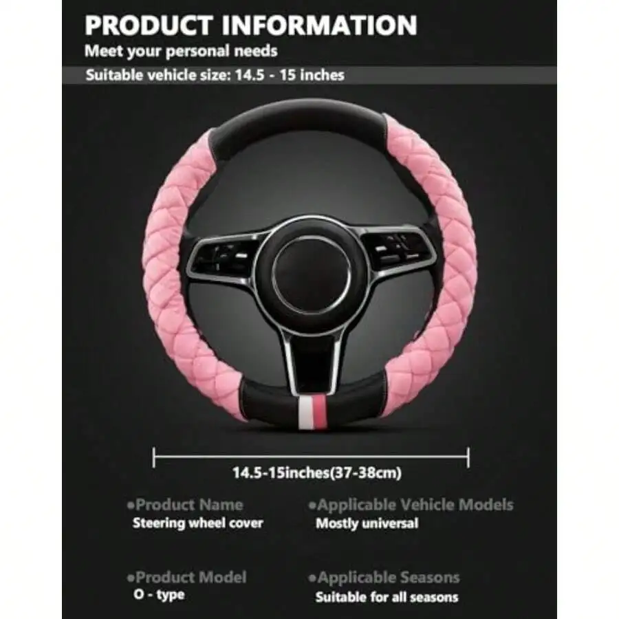 Plush Diamond-Patterned Steeri - Car Accessories For Steering Wheel review and price